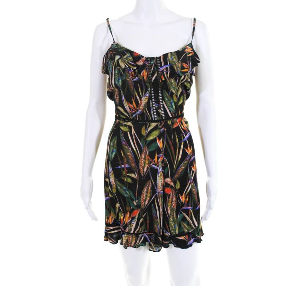 Deby Debo Womens Floral Printed Rodriguez Romper Black Size Large 11150005